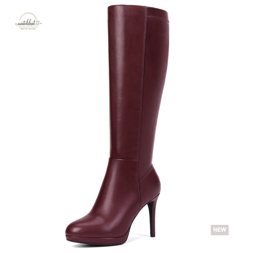 Knee High Platform Stiletto Heel Boots Suede Tall Winter Boots